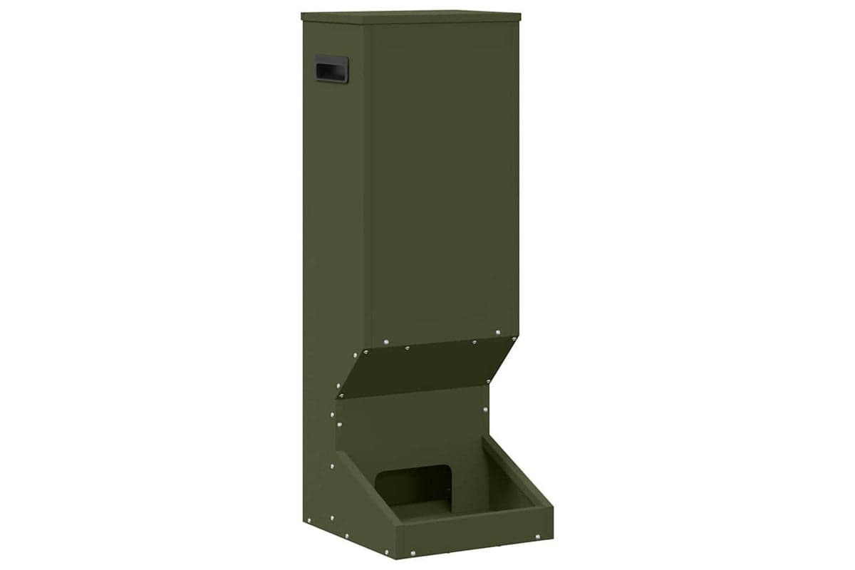 Vidaxl Deer Feeder Olive Green 28 X 30 X 80 Cm Cold-rolled Steel