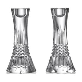 Lismore Diamond Candlestick Holders Set of Two 17cm