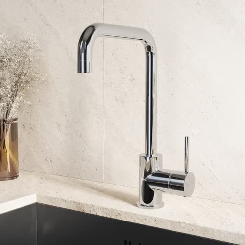 Chrome Single Lever Monobloc Kitchen Mixer Tap - Enza Elwood