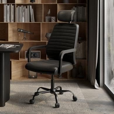 Emmanuel Ergonomic Faux Leather High Back Swivel Office Chair