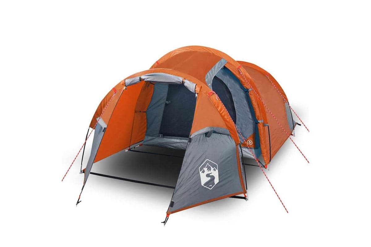 Vidaxl Camping Tent Tunnel 3-person Orange Waterproof