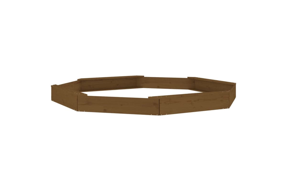 vidaXL 825026 Sandbox With Seats Honey Brown Octagon Solid Wood Pine