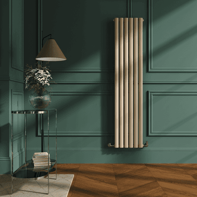 Sorrento Elk brown Vertical Oval Designer Radiator 1600x354mm Single Panel 2282 BTU