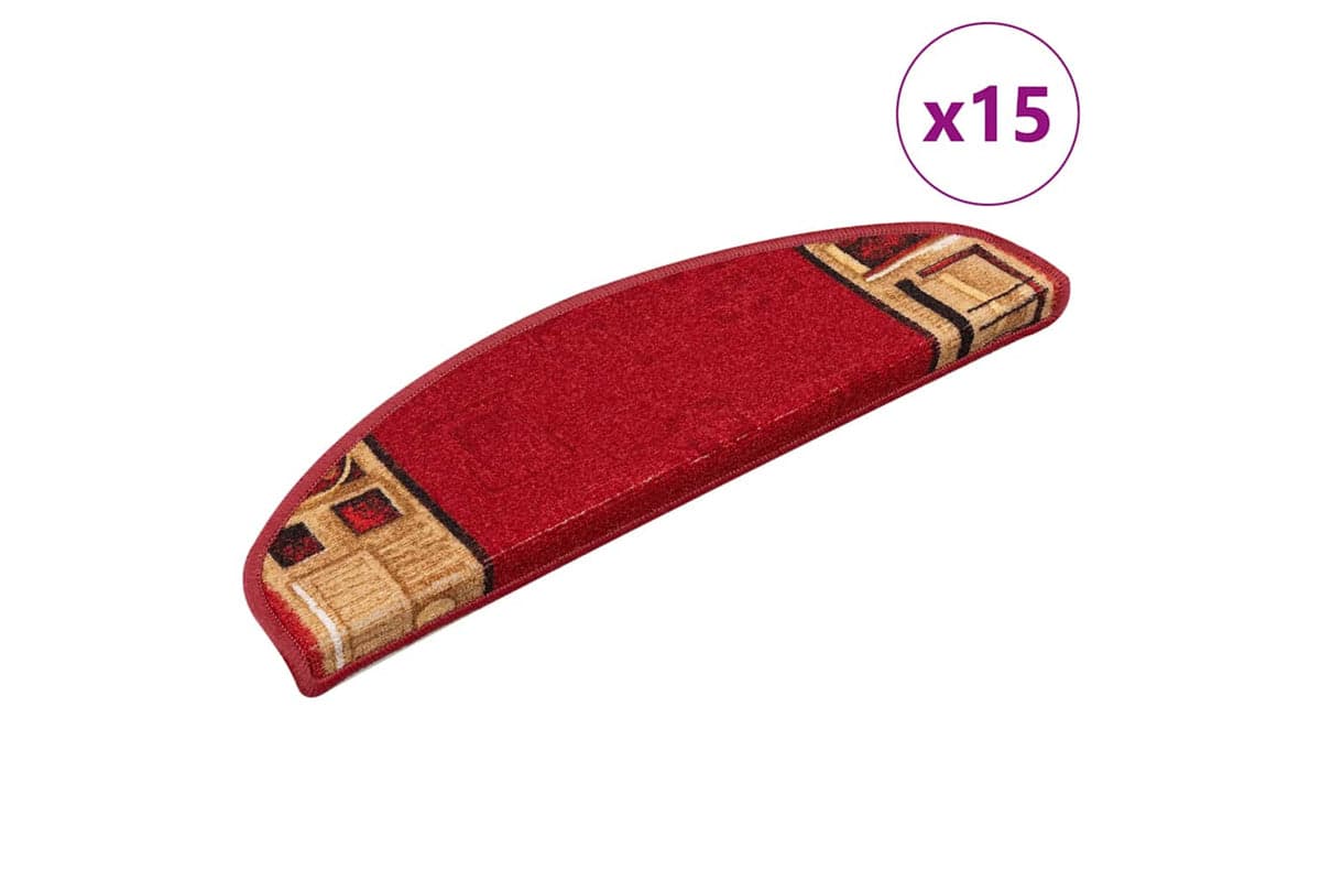 vidaXL 322410 Self-adhesive Stair Mats 15 Pcs Red 65x21x4cm