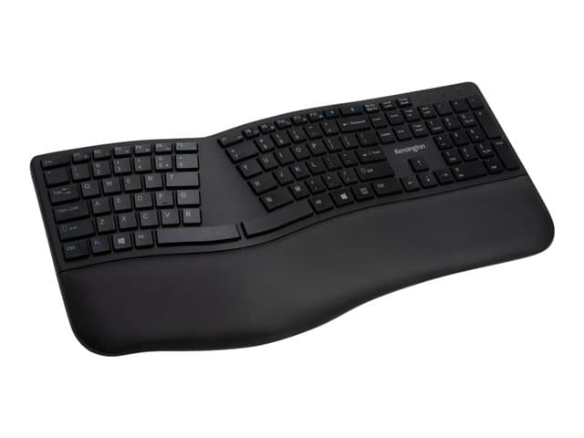 KENSINGTON - Pro Fit Ergo Wireless Keyboard - Keyboard - wireless - 2.4 GHz, Bluetooth 4.2 - UK - black