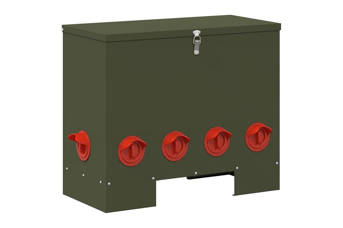 Vidaxl Chicken Feeder Olive Green 605 X 29 X 51 Cm Cold-rolled Steel