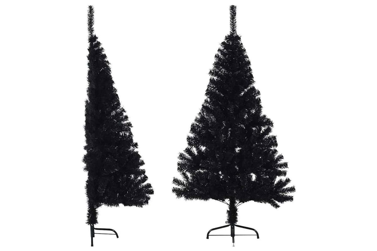 Vidaxl Artificial Half Christmas Tree With Stand Black 120 Cm Pvc