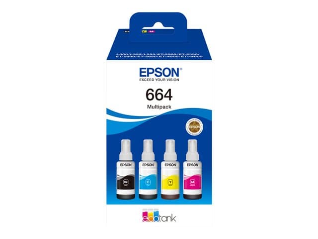 EPSON - EcoTank 664 - 4-pack - black, yellow, cyan, magenta - original - ink refill