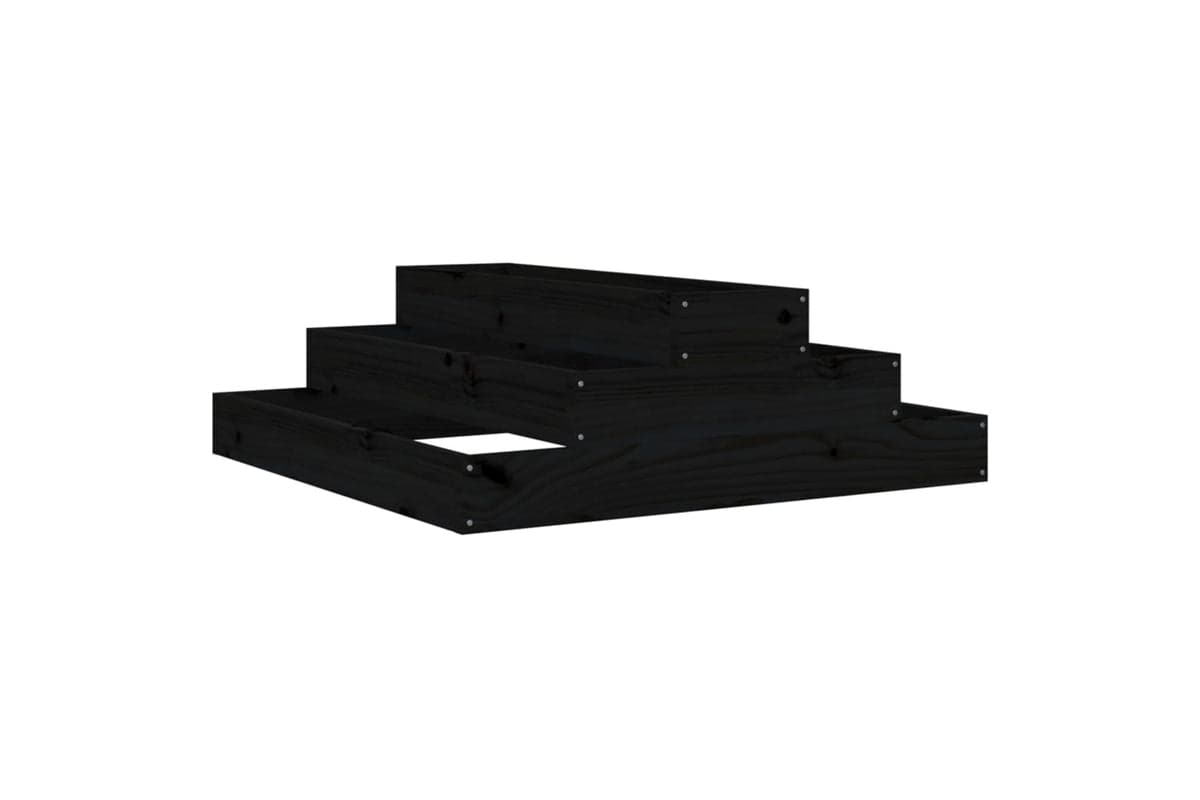 vidaXL 823896 Planter Black 80x80x27cm Solid Wood Pine