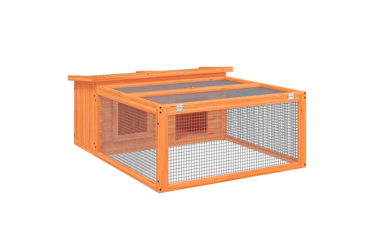 vidaXL 172286 Rabbit Hutch Brown 117.5x97x47.5cm Solid Wood Pine