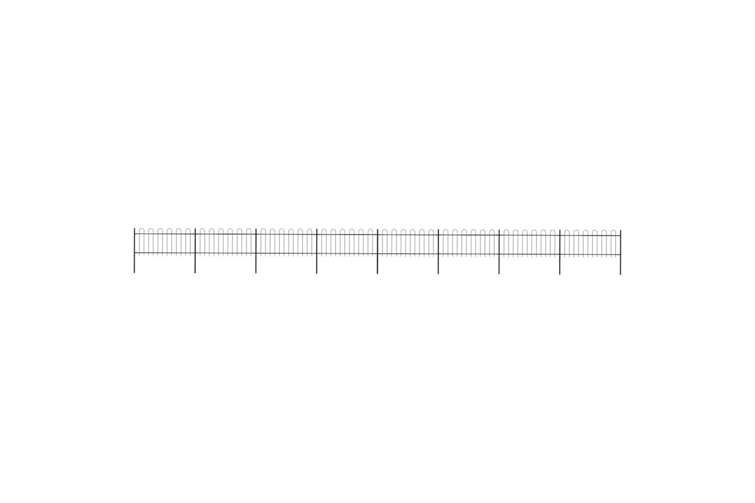 Vidaxl 277654 Garden Fence With Hoop Top Steel 13.6x0.8 M Black