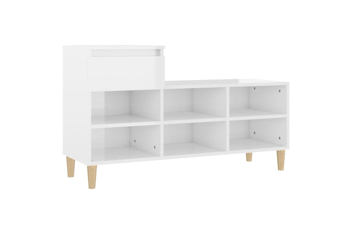 vidaXL 821206 Shoe Cabinet High Gloss White 102x36x60cm Engineered Wood