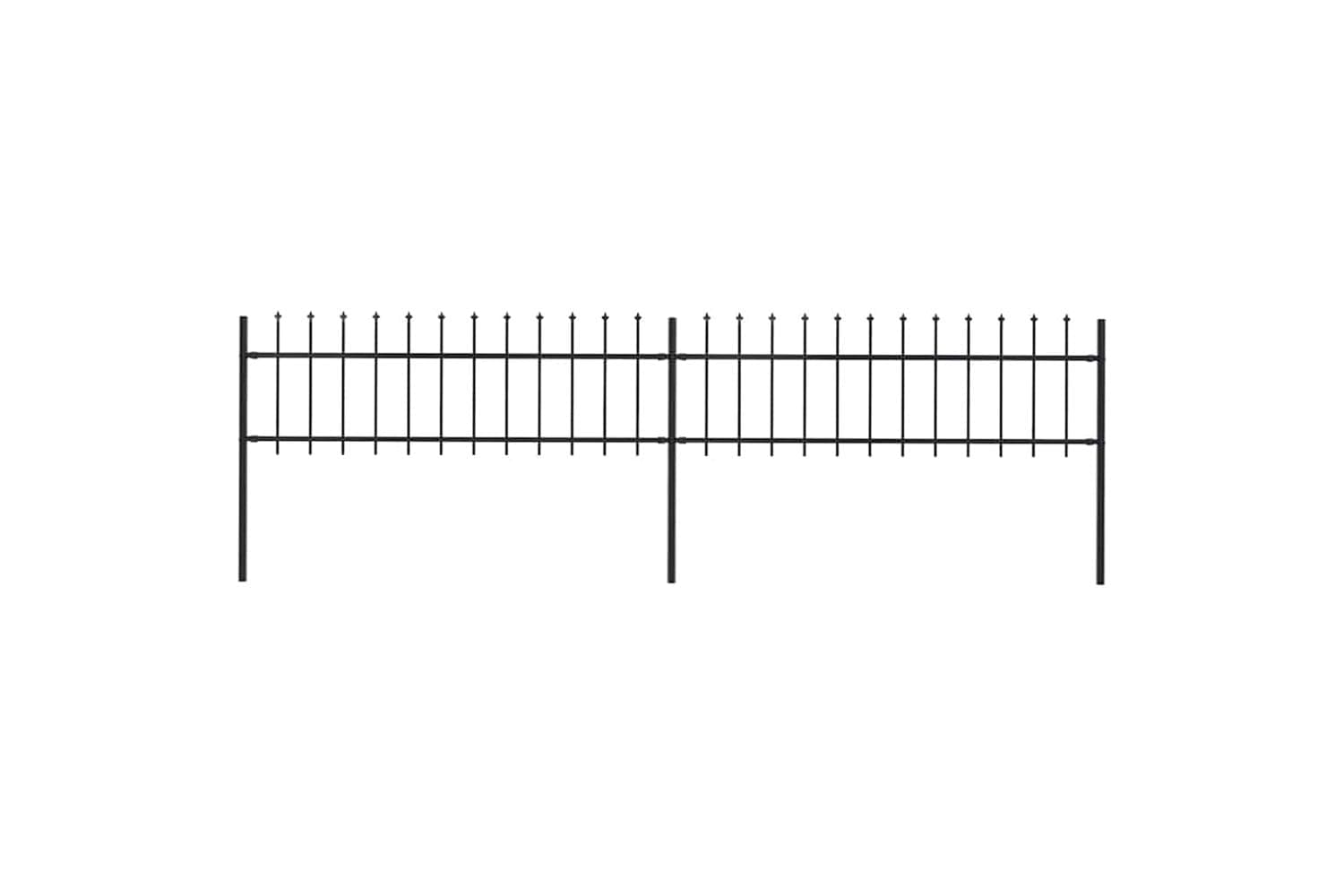 Vidaxl 277594 Garden Fence With Spear Top Steel 3.4x0.6 M Black
