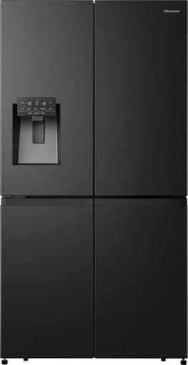 Hisense 91.4cm x 178.5cm Freestanding 4 Door Fridge Freezer Non-Plumbed Water and Ice Dispenser - Black Stainless Steel | RQ760N4SBFE