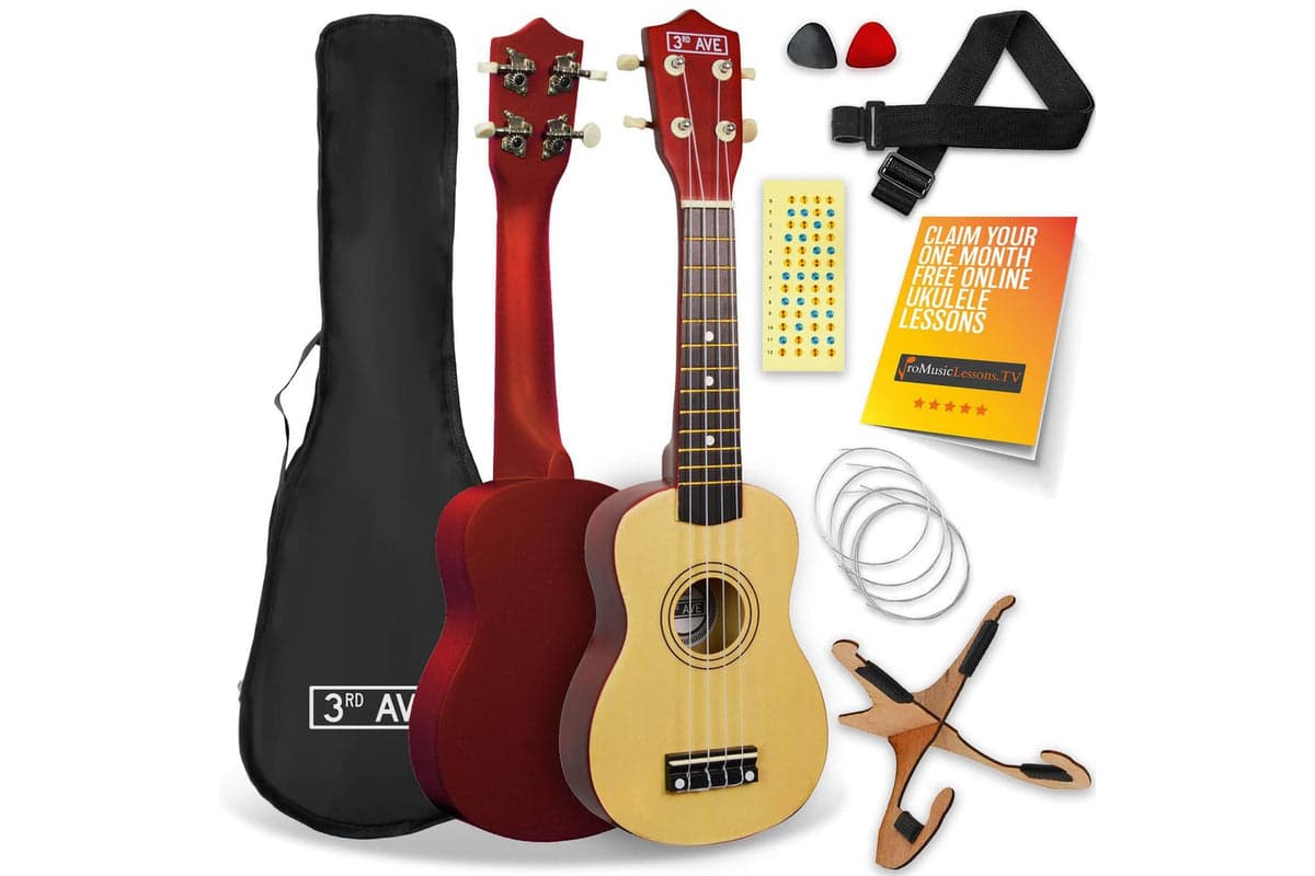 3rd Avenue Soprano Ukulele Pack - Natural