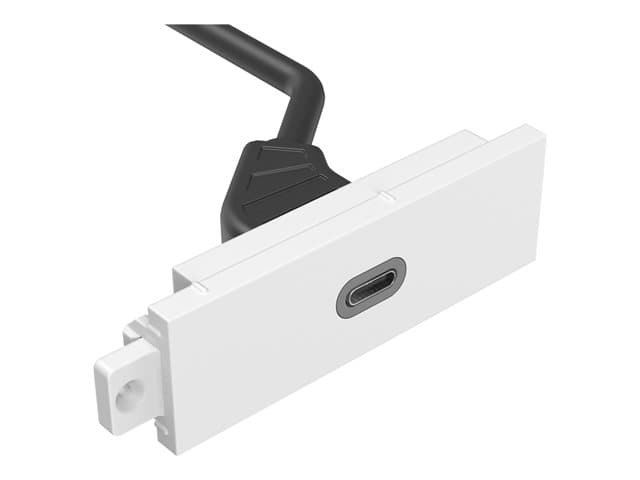 VISION - TechConnect 3 - Modular facility plate kit with snap-ins and cables - USB Type C - white