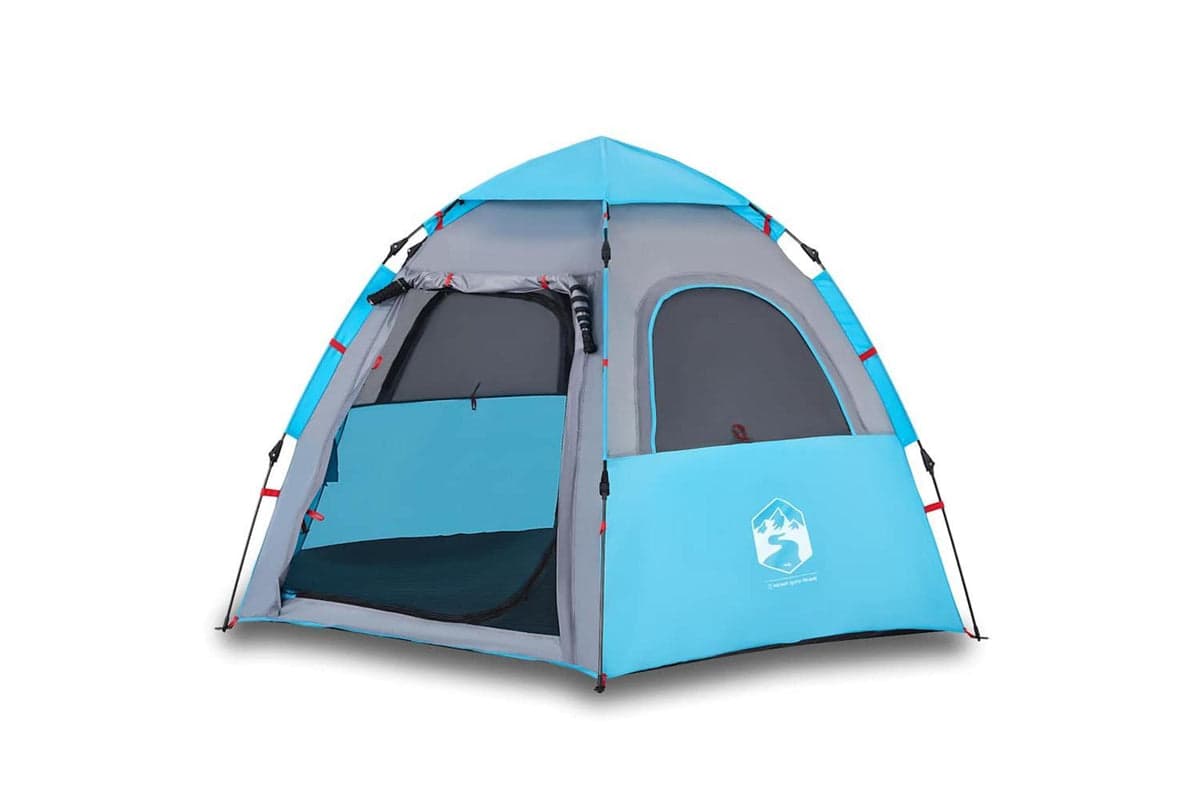 Vidaxl Camping Tent Cabin 4-person Blue Quick Release
