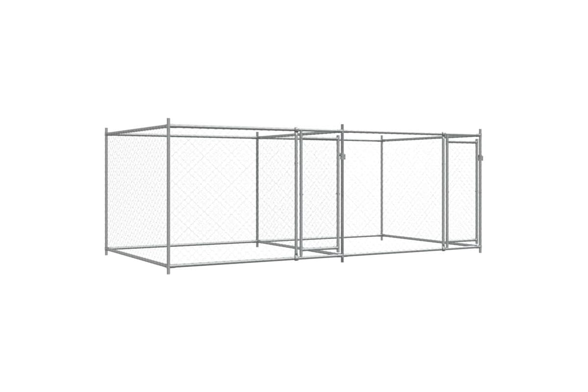 Vidaxl Dog Cage With Doors Grey 4x2x15 M Galvanised Steel