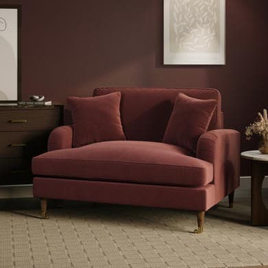 Merlot Red Chenille Love Seat – Payton