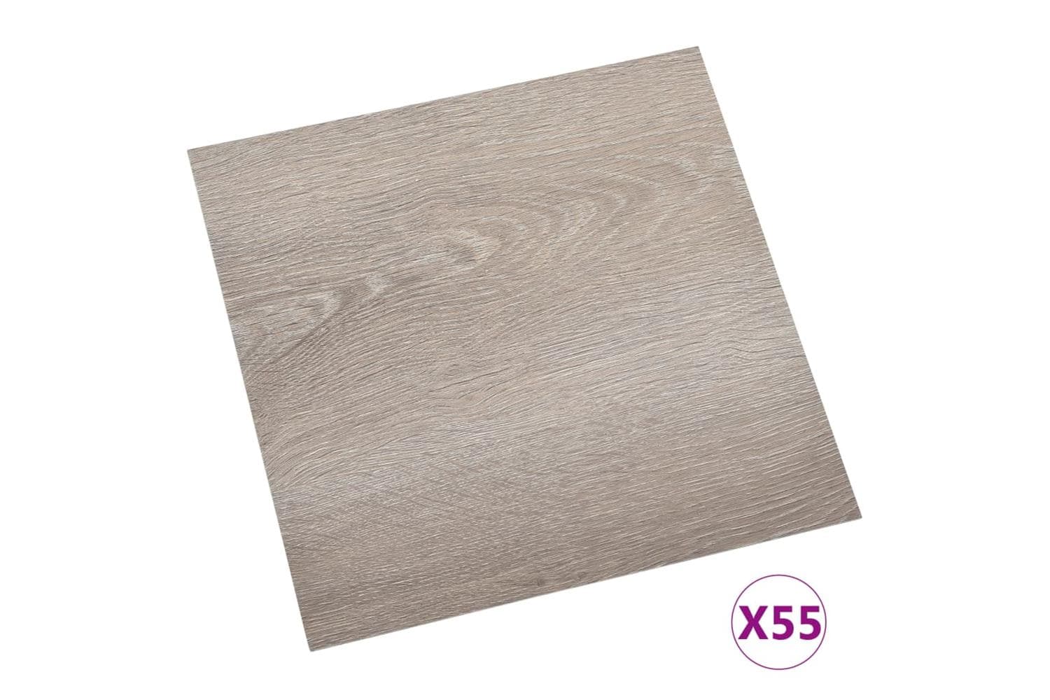 Vidaxl Self-adhesive Flooring Planks 55 Pcs Pvc 5.11 Sq M Taupe