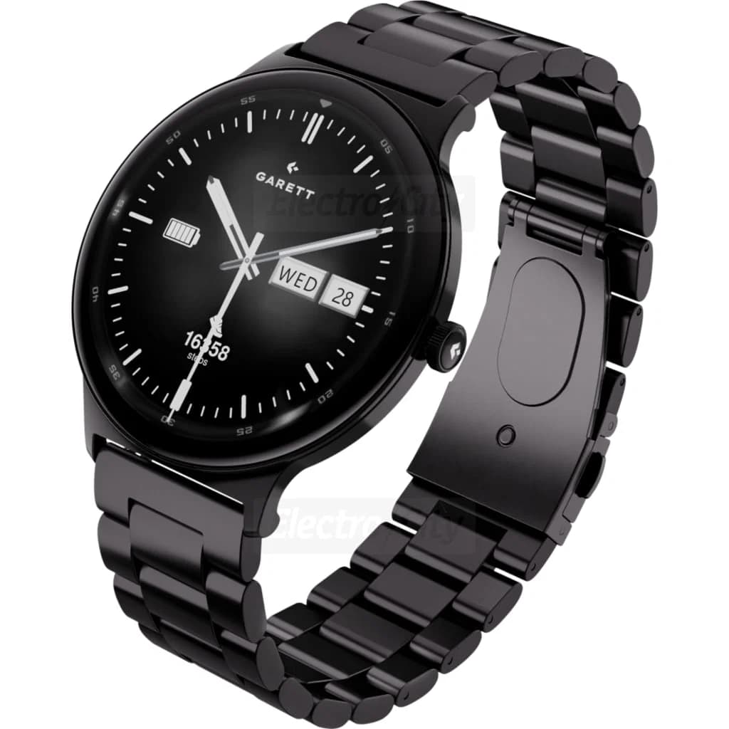 Garett Quantum 43mm Smartwatch | Black Steel