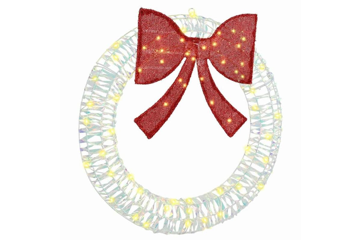 Vidaxl Wreath With 60 Leds Warm White 75 Cm Pet