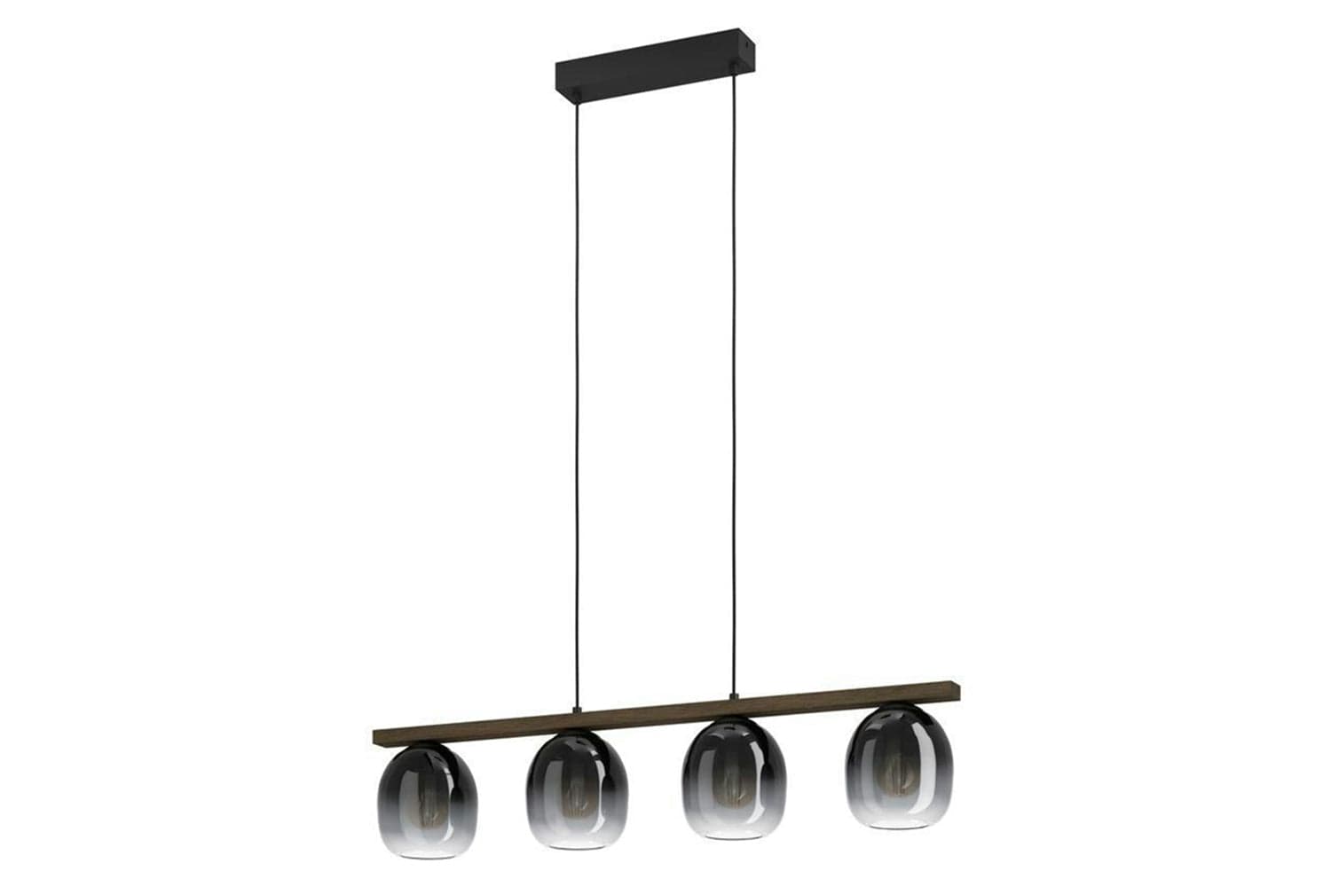 Eglo | Filago Smoked Glass 4-light Pendant Light | Black/Grey