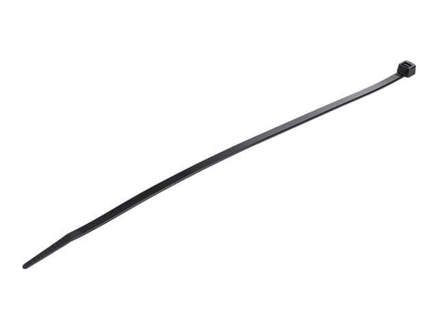 STARTECH.COM - Startech 10"(25cm) Cable Ties, 1/8"(4mm) wide, 2-5/8"(68mm) Bundle Diameter, 50lb(22kg) Tensile Strength, Nylon Self Locking Zip Ties w/Curved Tip, 94V-2/UL Listed, 1000 Pack, Black - Nylon 66 Plastic - TAA (CBMZT10BK) - cable tie - TAA Compliant