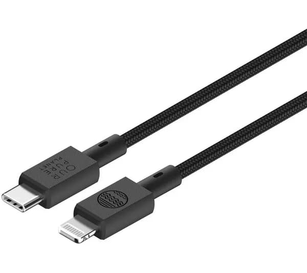 OUR PURE PLANET USB-C to Lightning Braided Cable - 2 m, Black
