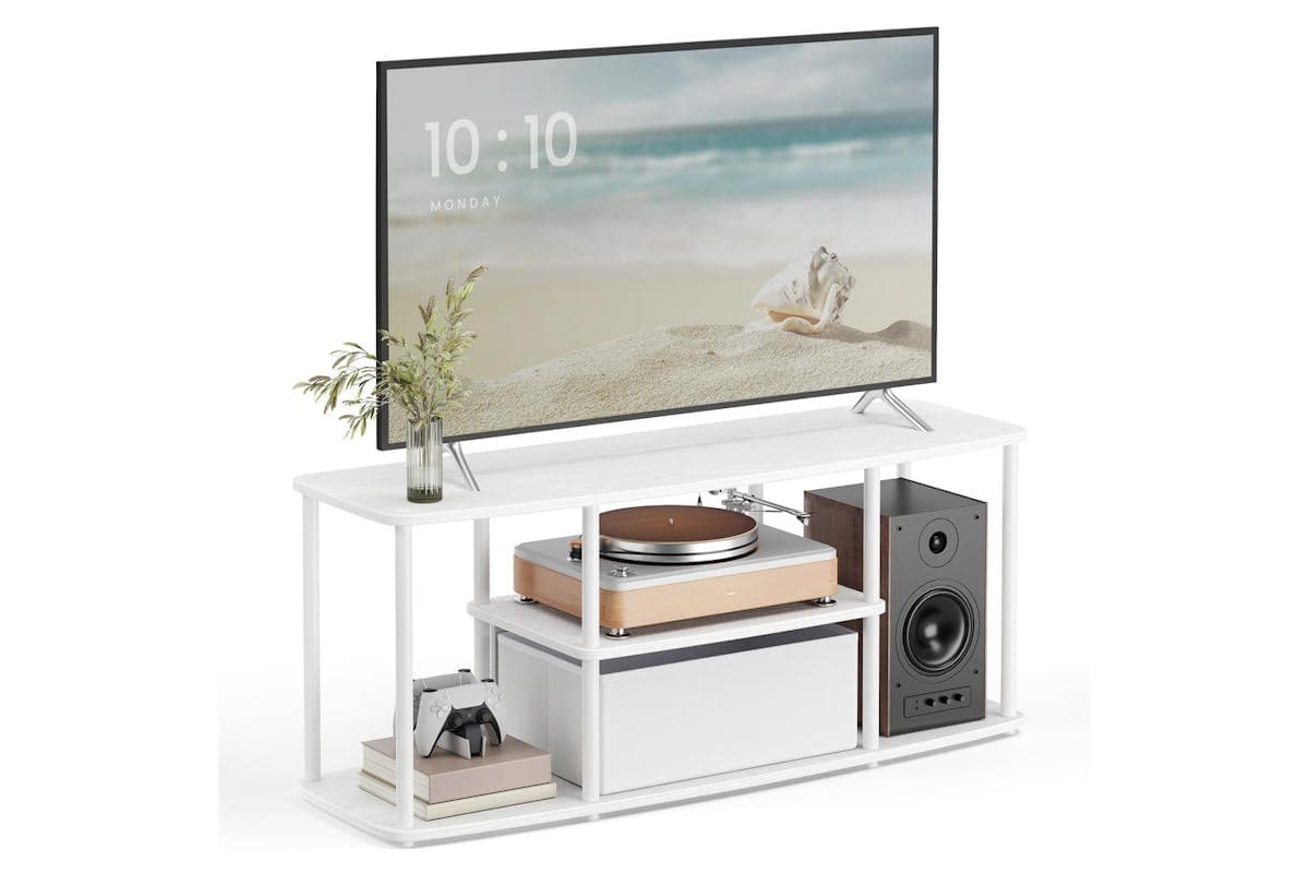 Songmics Home Tv Stand | Tv Unit | Particleboard And Steel | 110 X 35 X 46 Cm