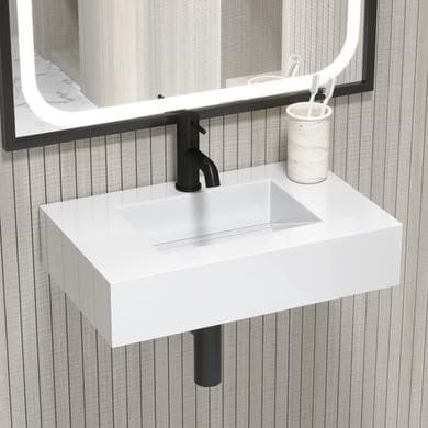 Oslo Wall Hung Resin Basin with Built in Drain