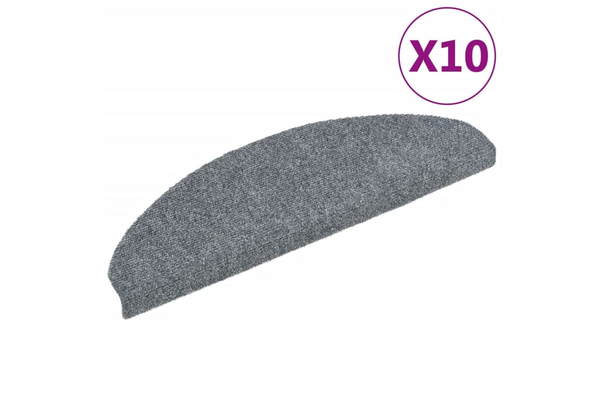 vidaXL 149705 Self-adhesive Stair Mats 10 Pcs Light Grey 65x21x4cm Needle Punch