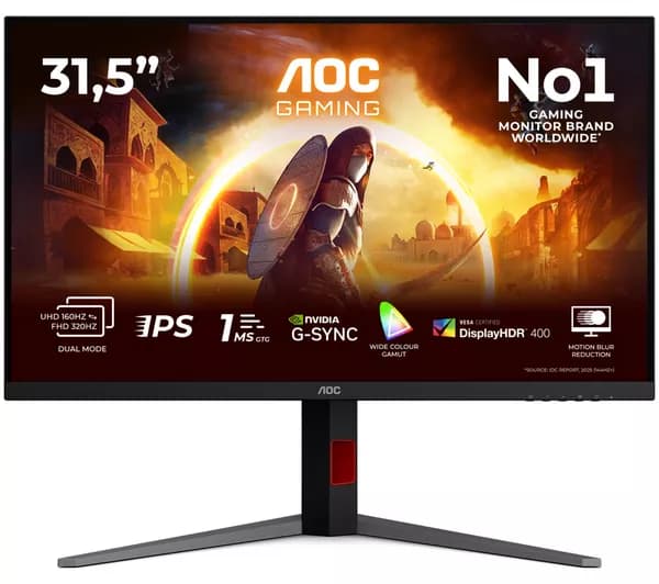 AOC U32G4U 4K Ultra HD 31.5" Fast IPS Dual-Mode Gaming Monitor - Black