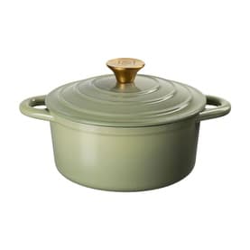 21cm Cast Iron Sage Green Round Casserole