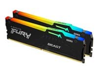 KINGSTON - FURY Beast RGB - DDR5 - kit - 32 GB: 2 x 16 GB - DIMM 288-pin - 6000 MT/s / PC5-48000 - CL36 - 1.35 V - unbuffered - on-die ECC - black