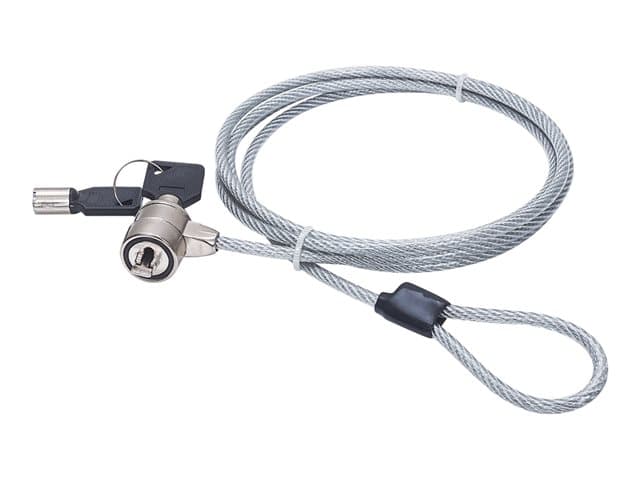 Manhattan Mobile Security Laptop Lock, Key Lock, 1.4m, Compatible with Kensington style locks, Strong Steel Cable (3mm thick), Diecast Zinc Alloy Lock