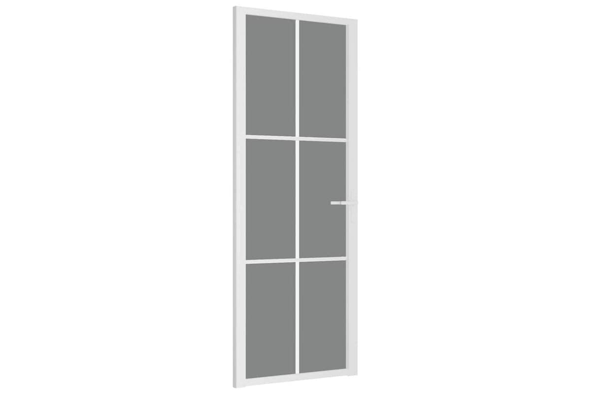 vidaXL 350588 Interior Door 76x201.5cm White Esg Glass And Aluminium