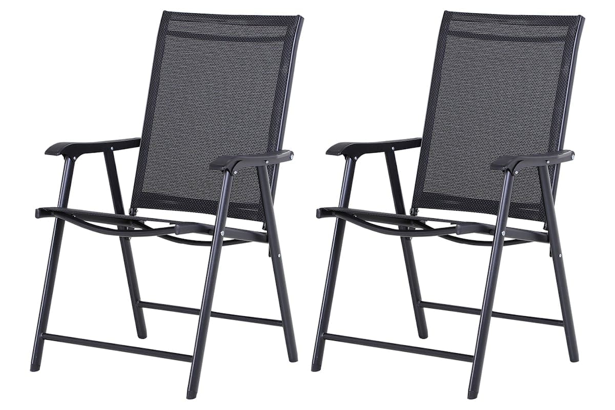 Outsunny Foldable Outdoor Garden Chairs | Black