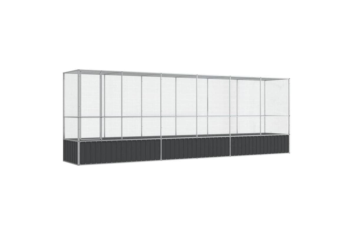 Vidaxl Aviary With Extension Silver 6265x107x212 Cm Steel