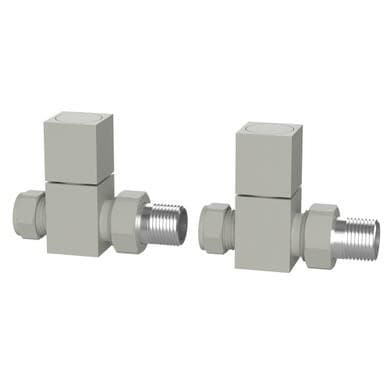 Beige Square Manual Straight Radiator Valves