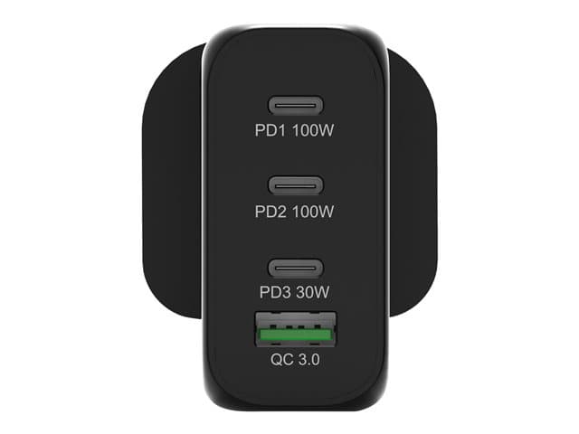 PORT DESIGNS - PORT Connect power adapter - GaN technology - USB Type A, 3 x USB-C - 120 watt