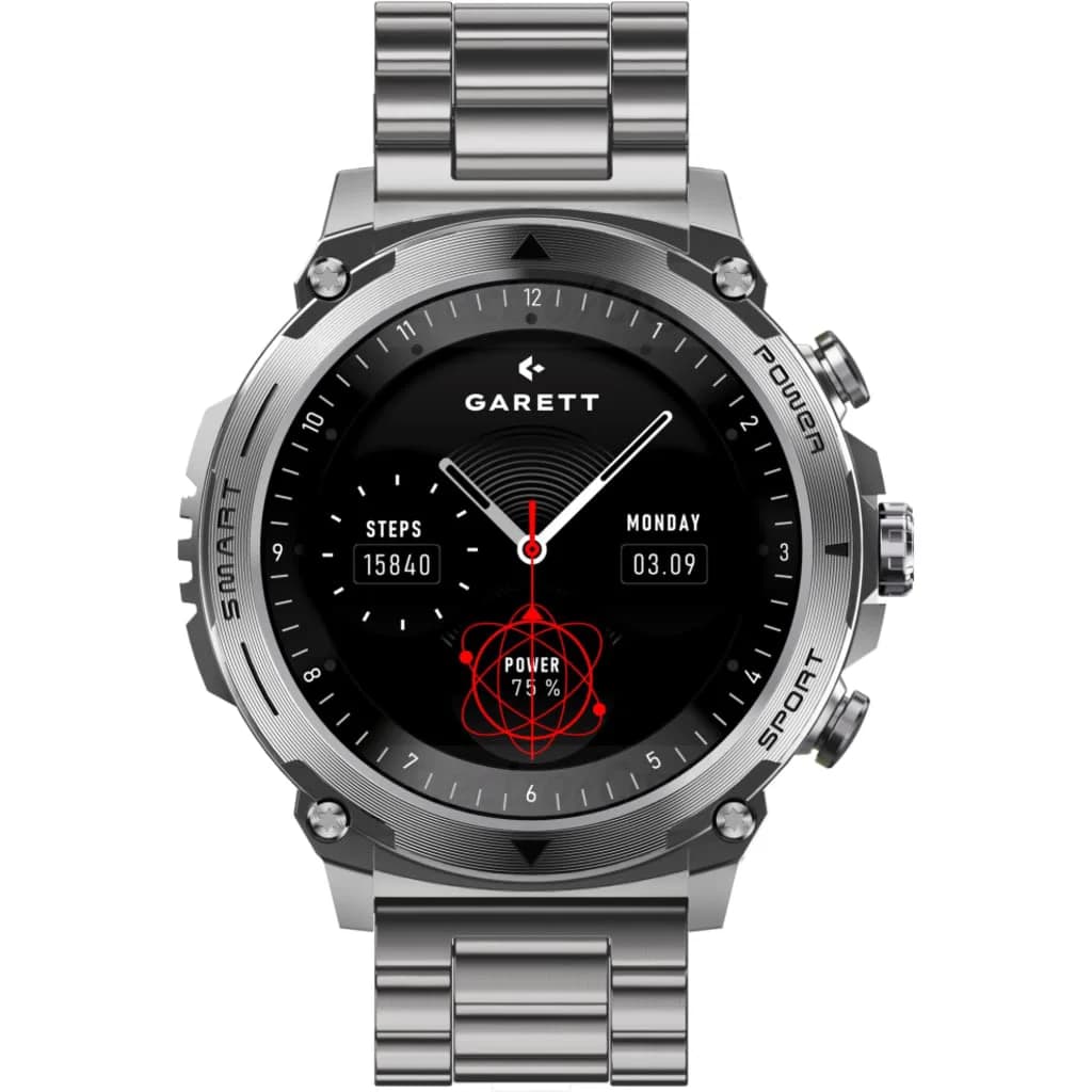 Garett Atom 47mm Smartwatch | Silver Steel