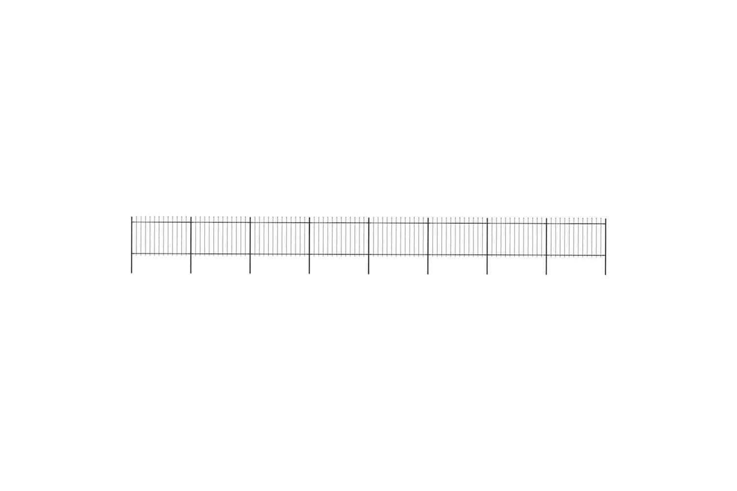 Vidaxl 277627 Garden Fence With Spear Top Steel 13.6x1.2 M Black