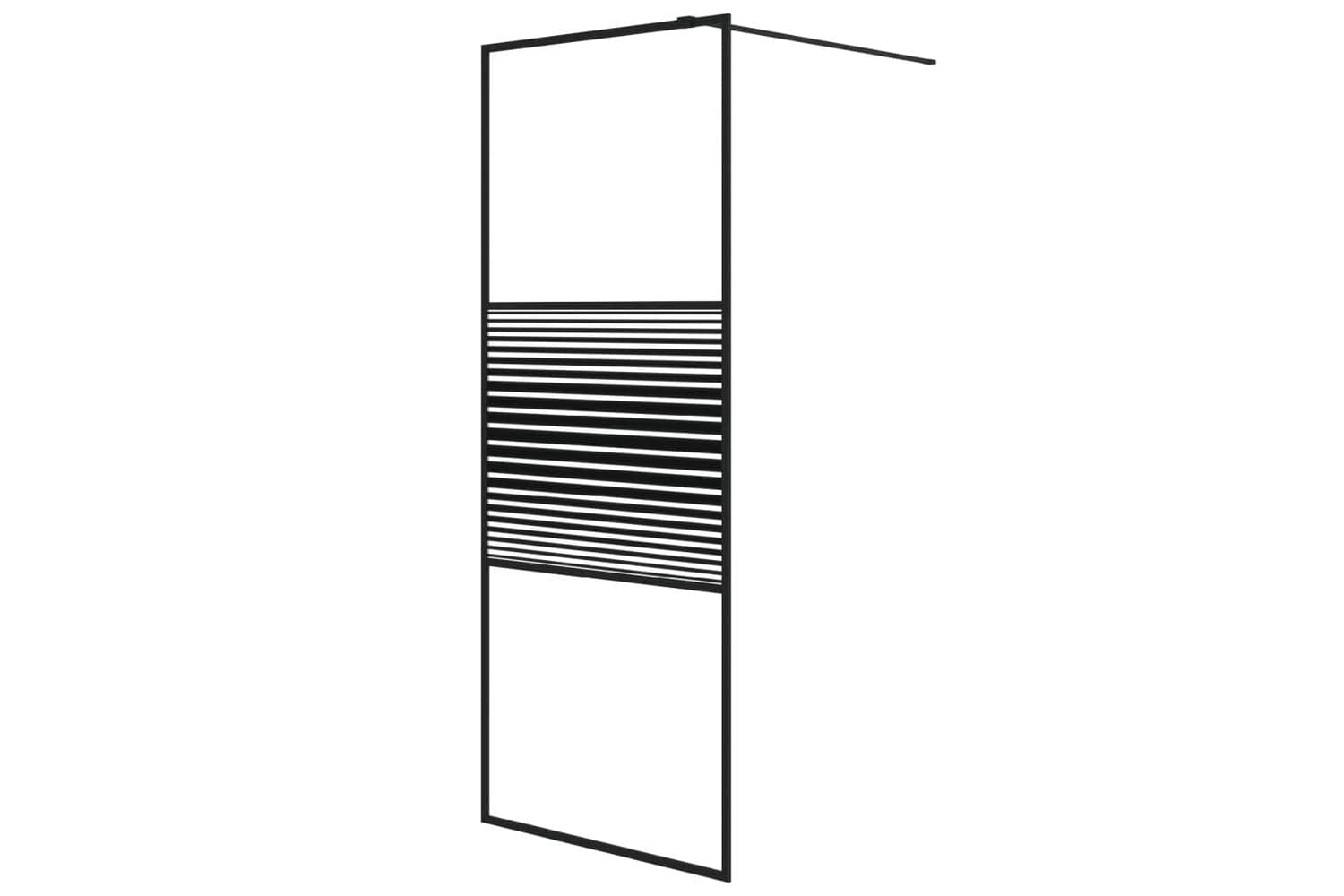 vidaXL 152145 Walk-in Shower Wall Black 80x195cm Clear Esg Glass