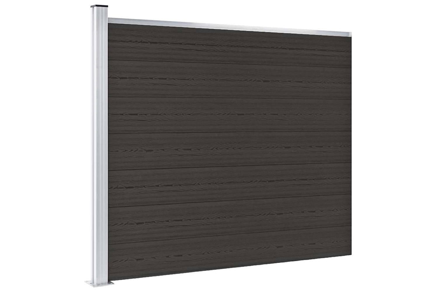 vidaXL Fence Panel Wpc 175x146cm Black