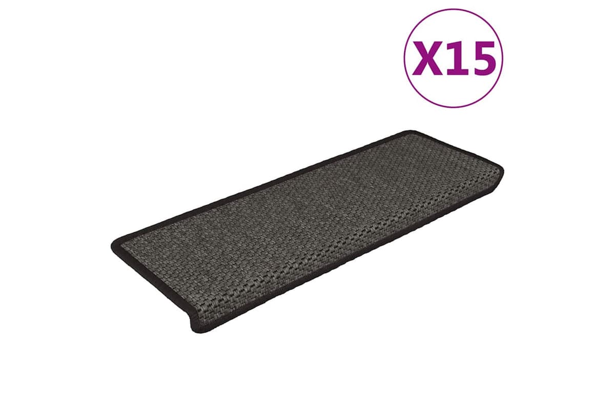 vidaXL 326885 Stair Mats Self-adhesive Sisal-look 15 Pcs 65x21x4cm Anthracite