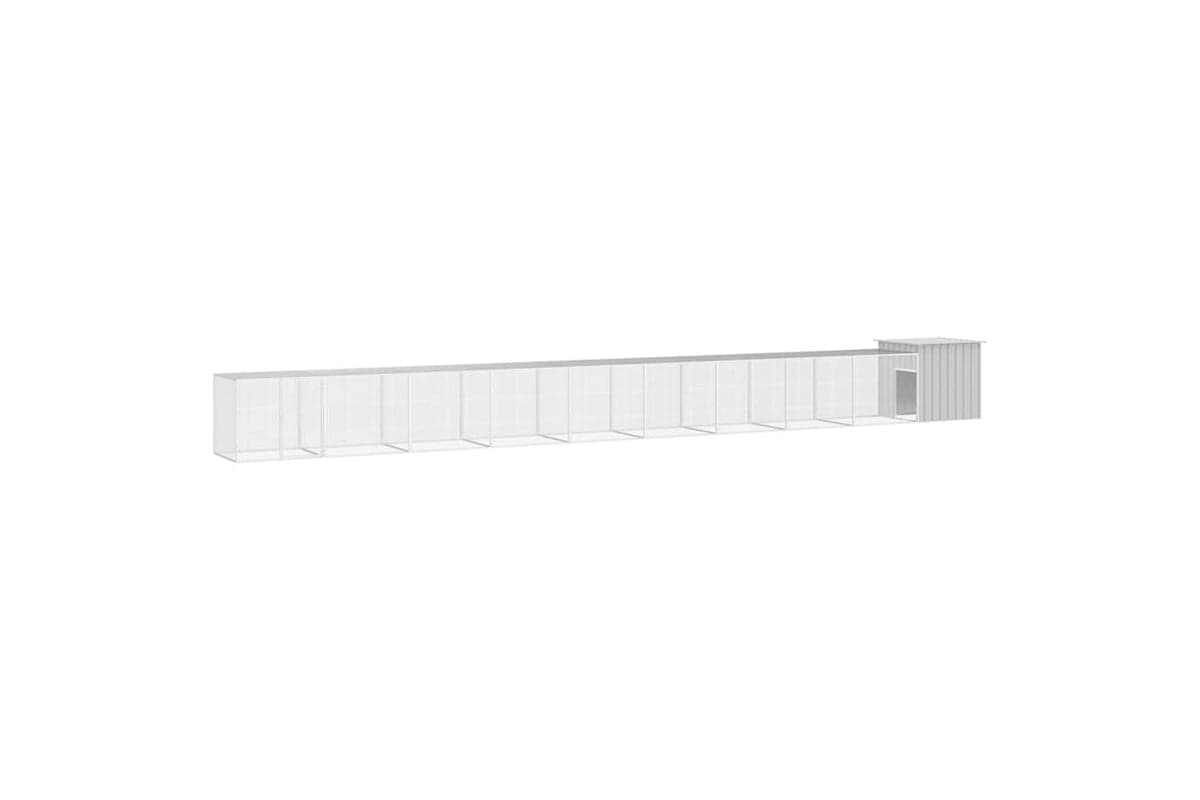 vidaXL 3106467 Chicken Cage Grey 1000x91x100cm Galvanised Steel
