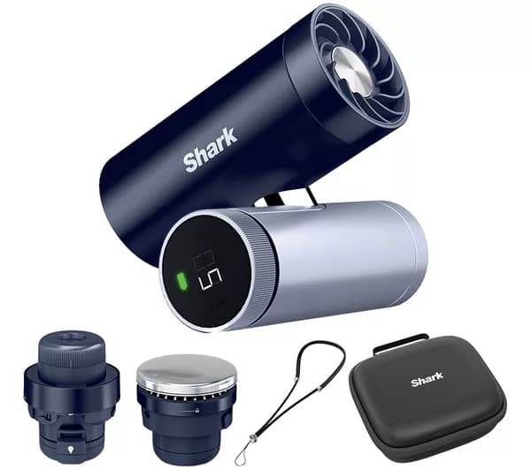 SHARK ChillPill FA025UK 3-in-1 Fan, Mist & InstaChill System with Travel Case & Crossbody Strap - Midnight