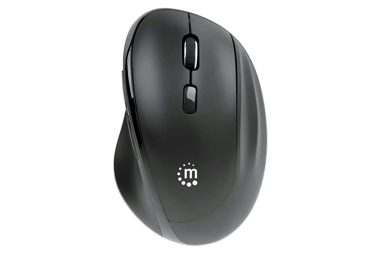 Manhattan Ergonomic Wireless Mouse With 2-in-1 USB Receiver | Black