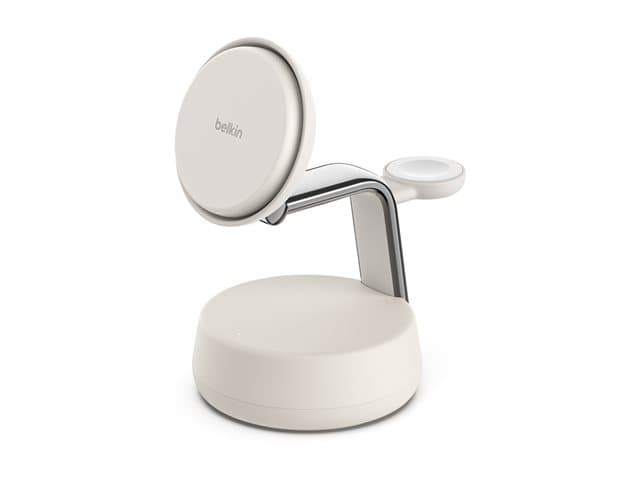 BELKIN - UltraCharge Pro wireless charging stand - 3-in-1, magnetic, with Qi2 - + AC power adapter - 25 Watt